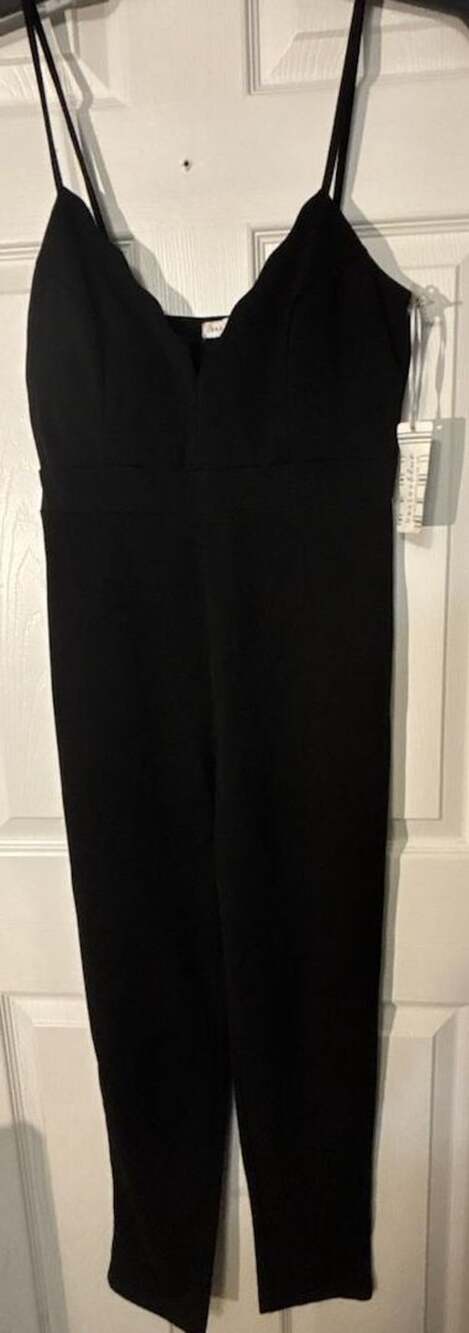 Bailey Blue Black Strappy V-Neck Jumpsuit